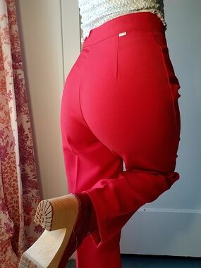 VTG 70s Levi’s S/M High Waist Red Bellbottom Wide Leg Disco Pants